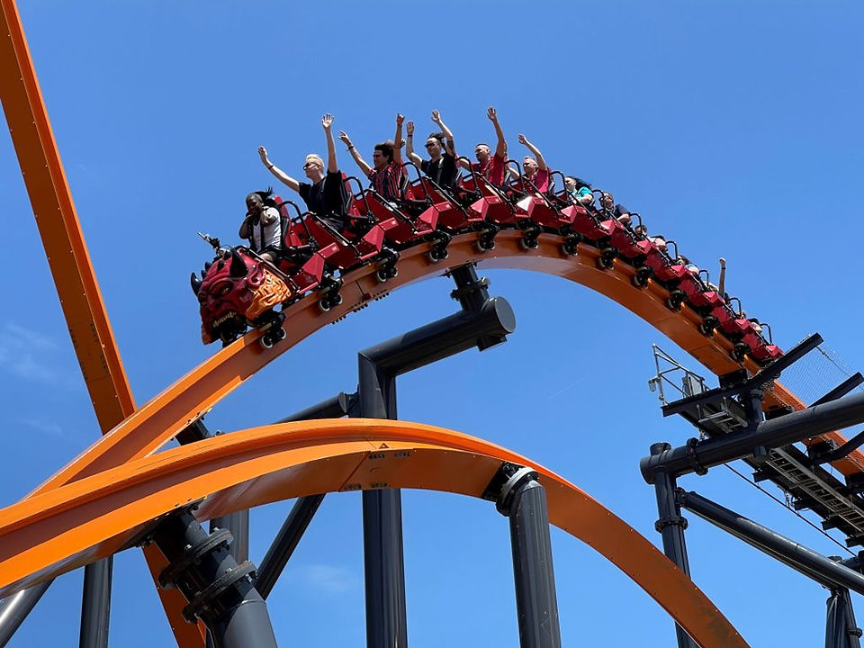 Jersey Devil Coaster Exiting MCBR - Six Flags Great Adventure
