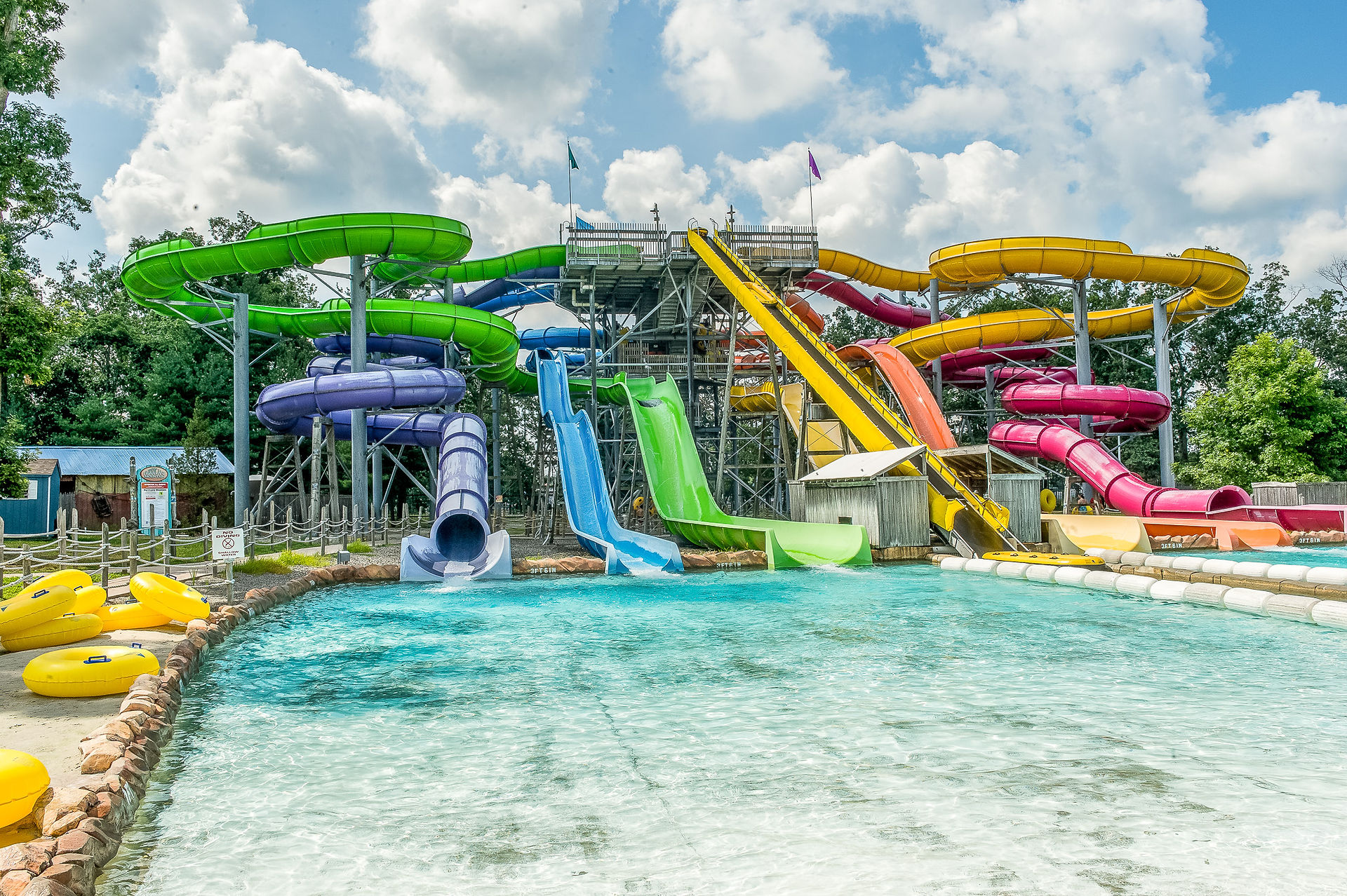 Hurricane Harbor Slides - Six Flags Great Adventure