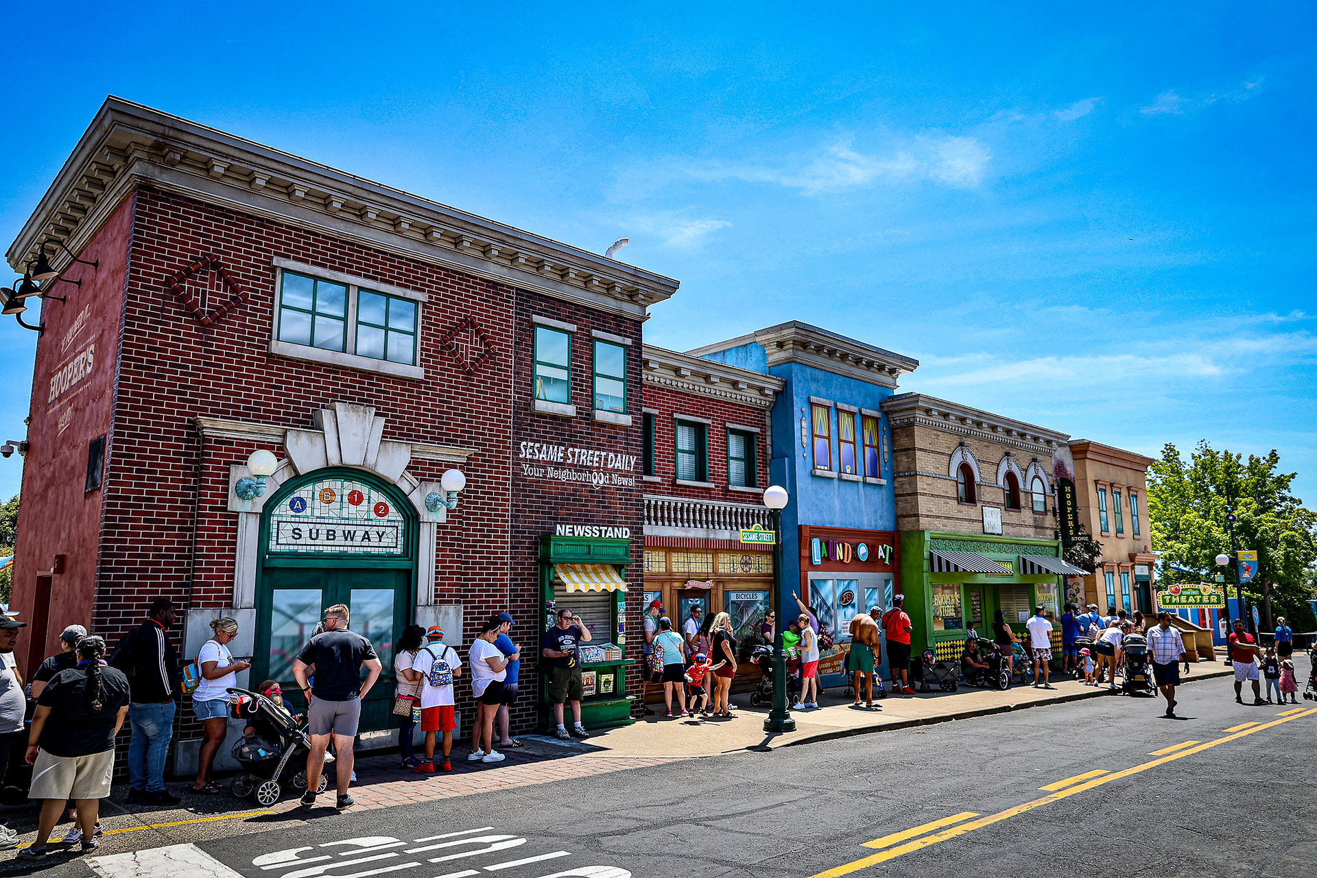 Lined Up For Big Bird - Sesame Place Philadelphia