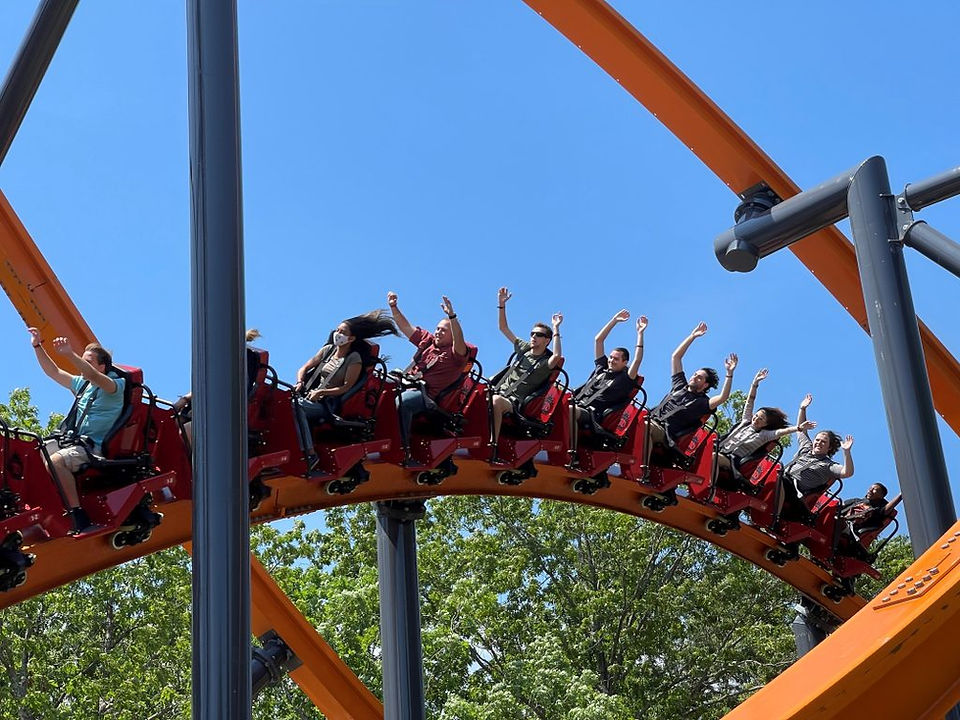 Jersey Devil Coaster Inward Banking Airtime Hill Side Shot - Six Flags Great Adventure