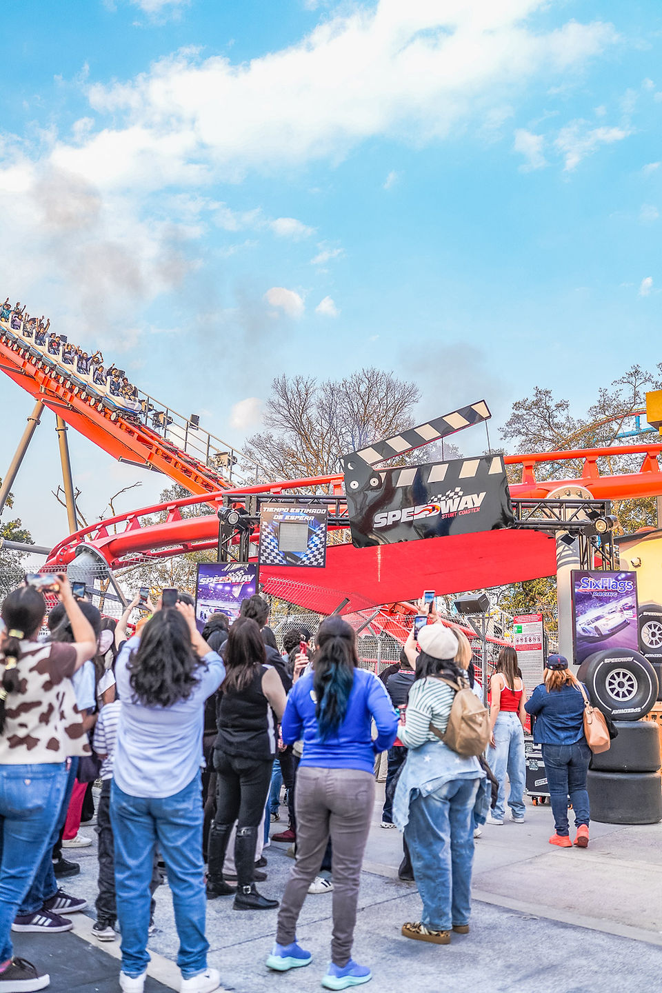 Speedway Stunt Coaster Grand Opening - Six Flags Mexico
