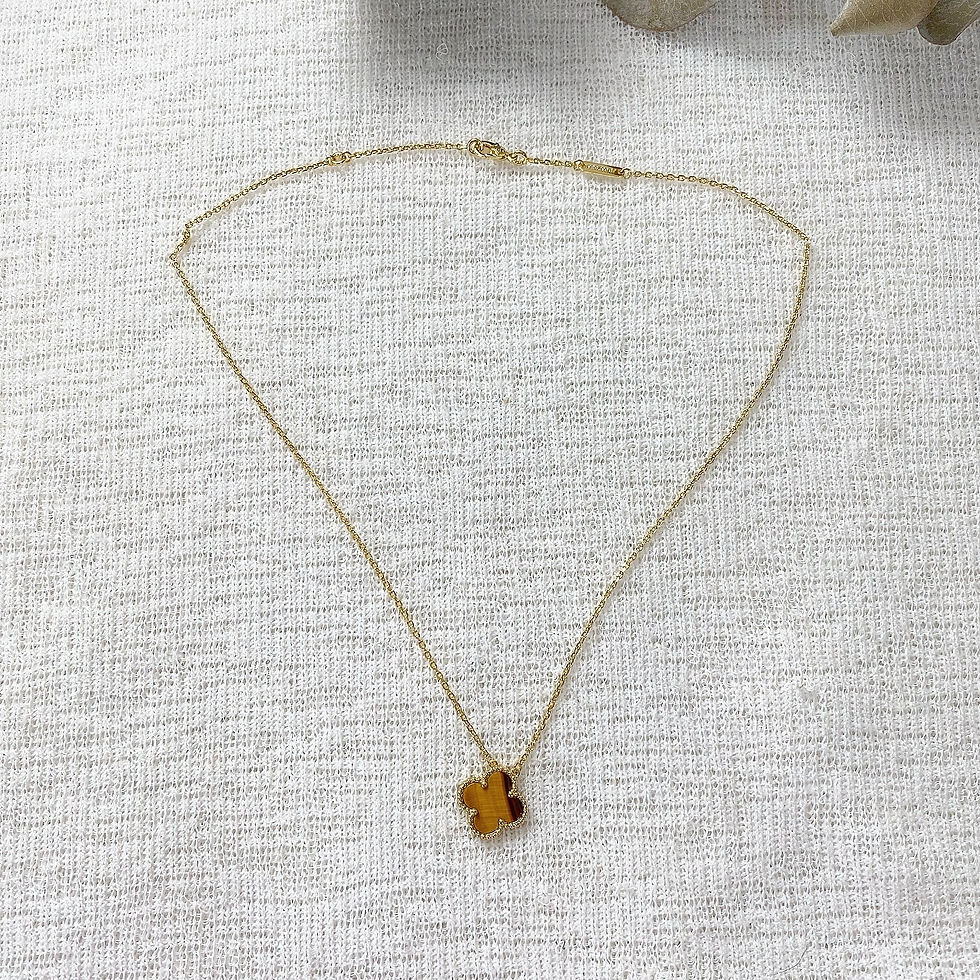 Thumbnail: Luxury Brown Flower Necklace (+Stamp)