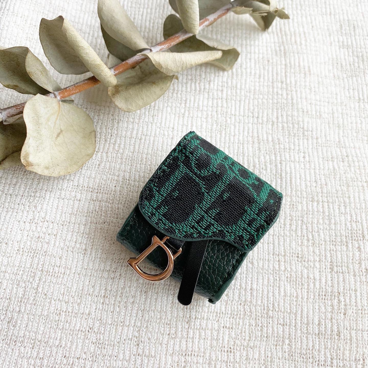 Luxury Green Ja’Dīor Airpod Case