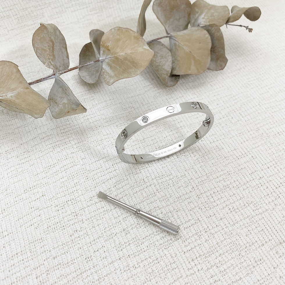 Thumbnail: Luxury Silver Léve Bangle (w/ Stone)