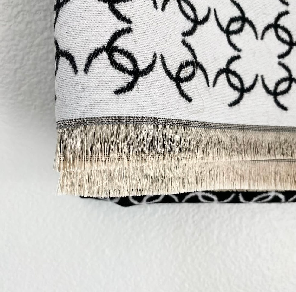 Thumbnail: Luxury Black/White Cashmere Scarf