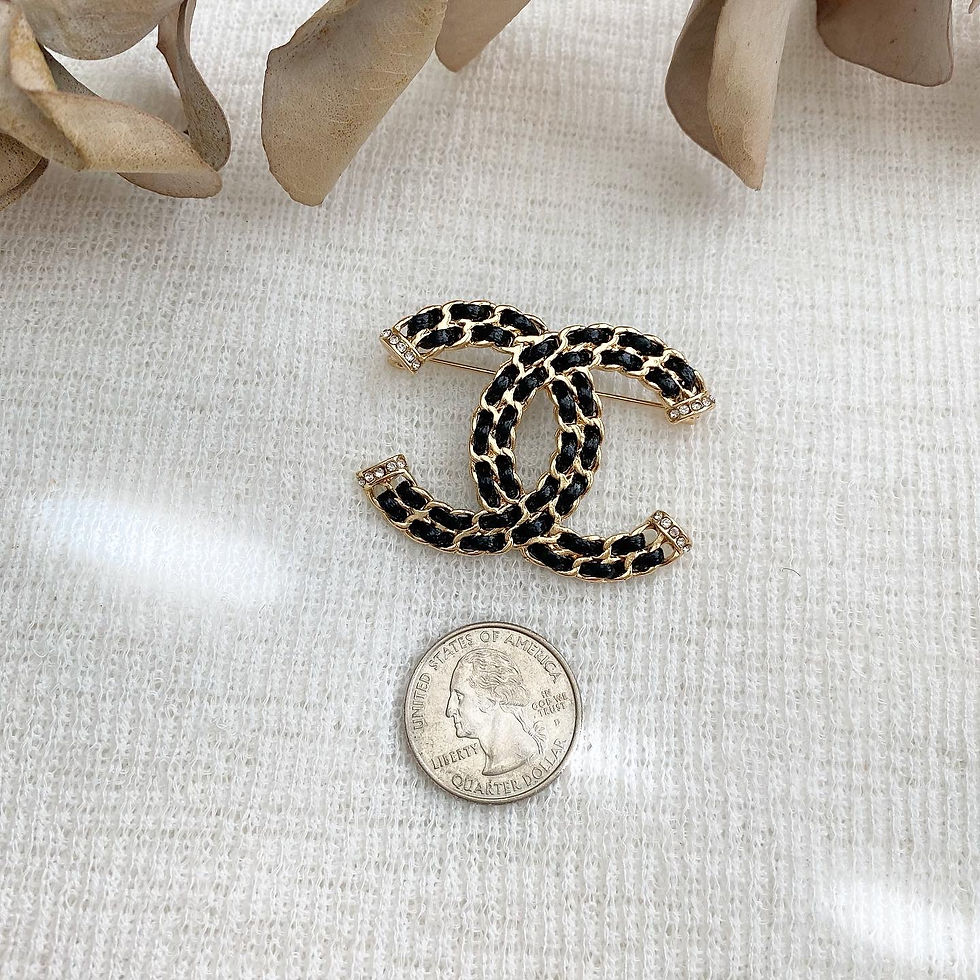 Thumbnail: Luxury Black Chain Brooch (+Stamp)