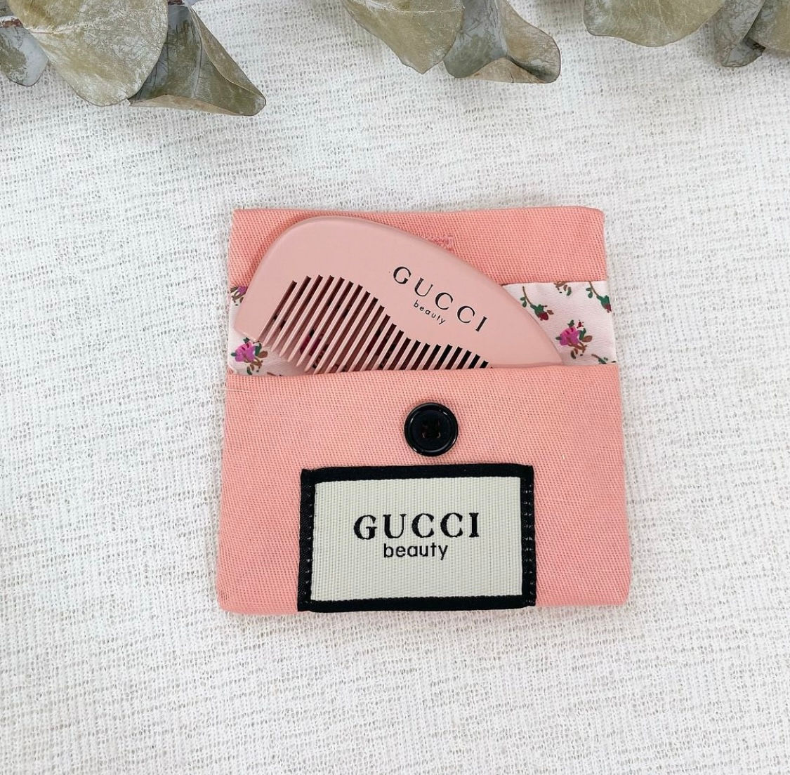 Luxury Pink Pocket Comb (+Pouch)