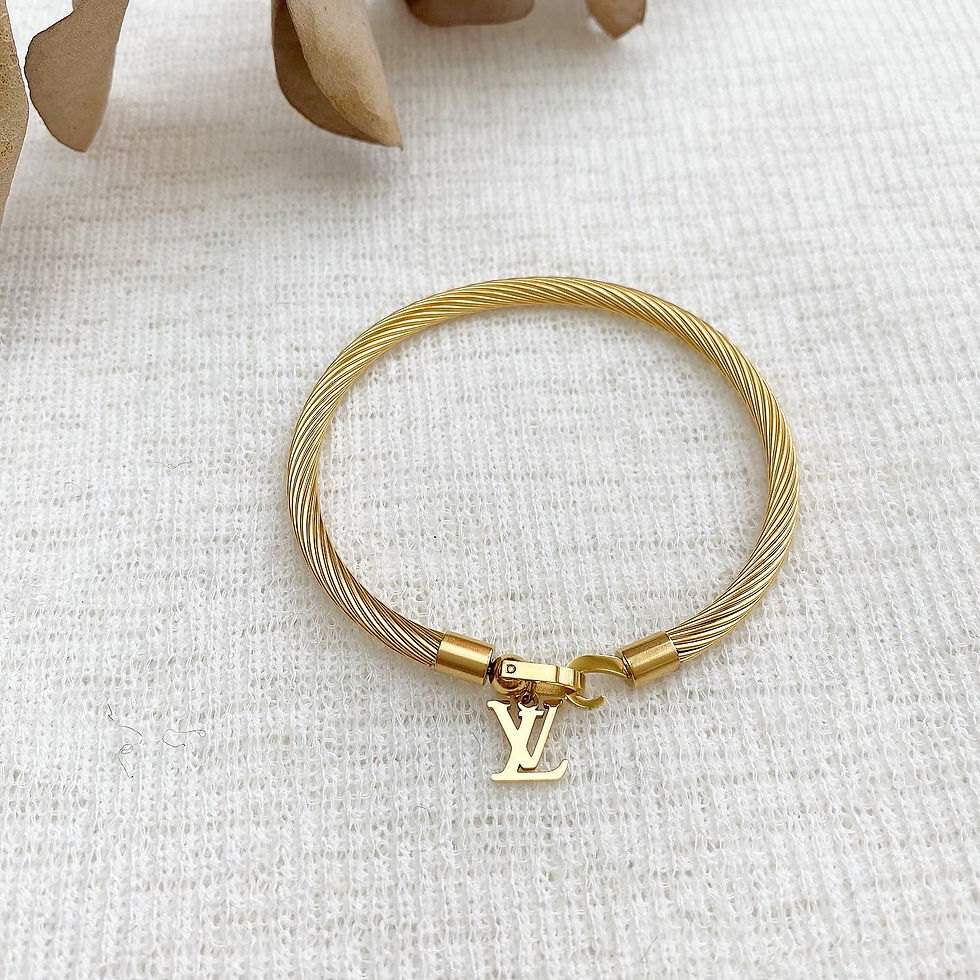 Thumbnail: Luxury Silver ŁV Charm Bangle