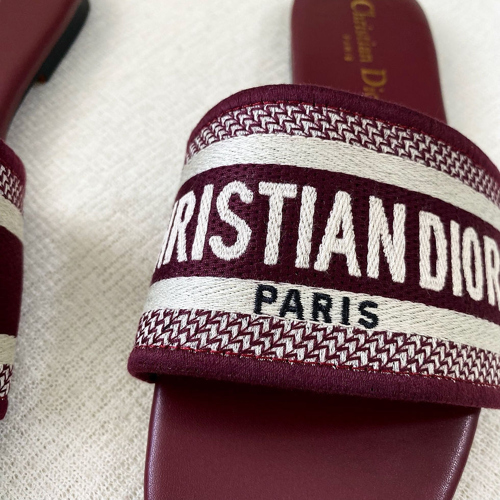 Thumbnail: Luxury Embroidered Slides, Burgundy (37)