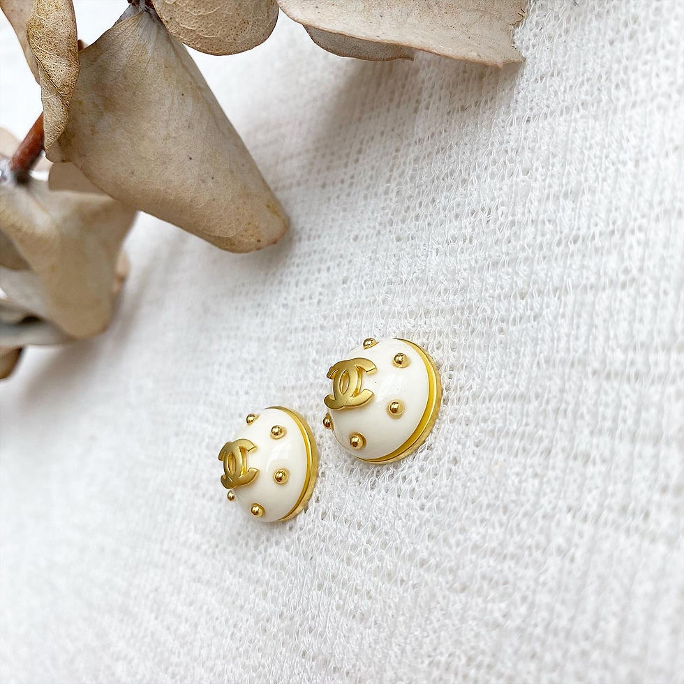 Thumbnail: Luxury White Stud Earrings (+Stamp)