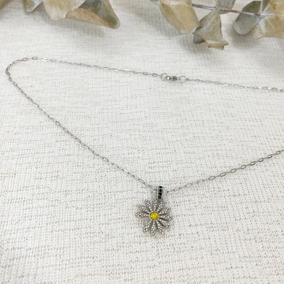 Thumbnail: Luxury Silver Flower Necklacee
