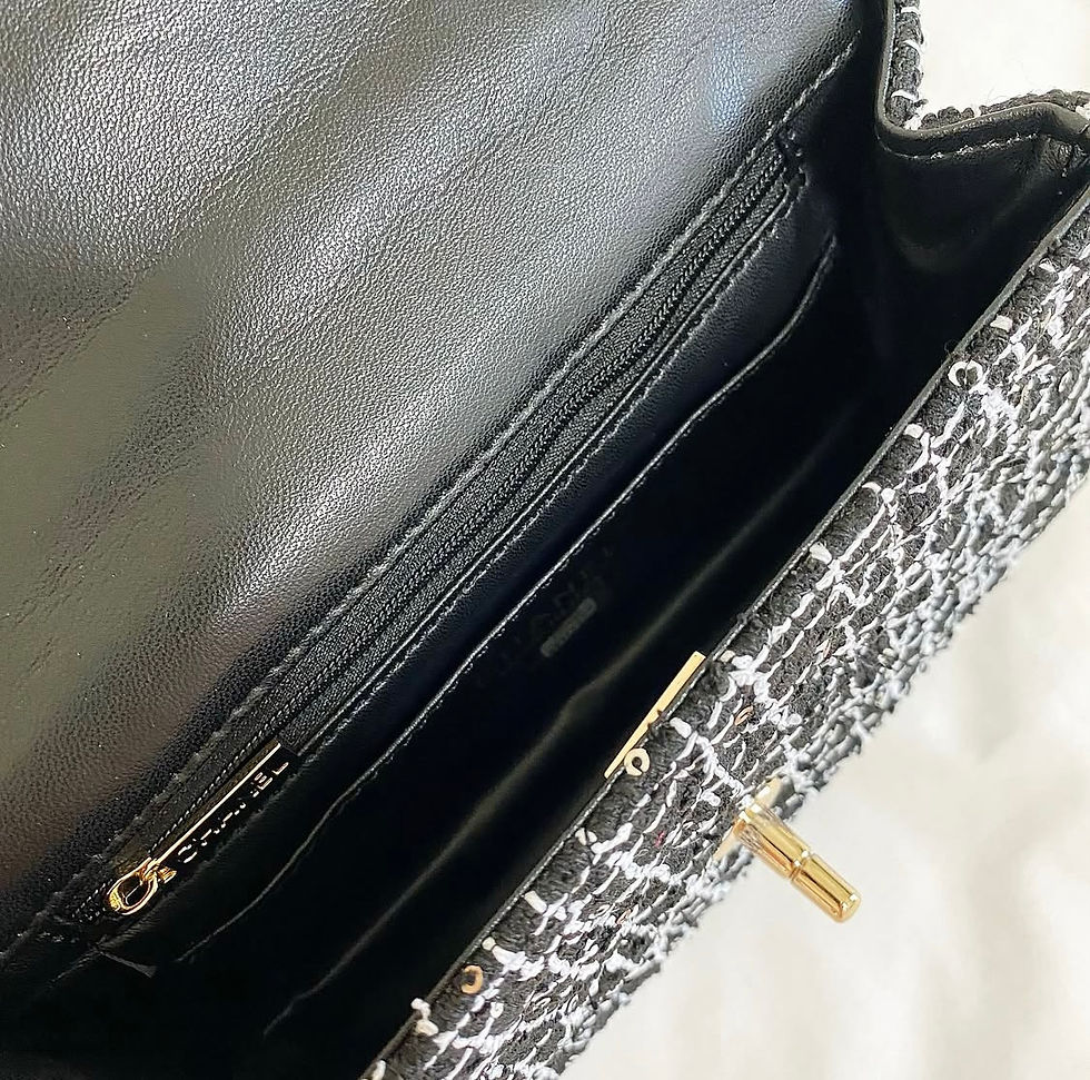 Thumbnail: Luxury Black Tweed Chain Bag
