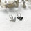 Thumbnail: Luxury Silver Black TriangIe Earrings (+Stamp)