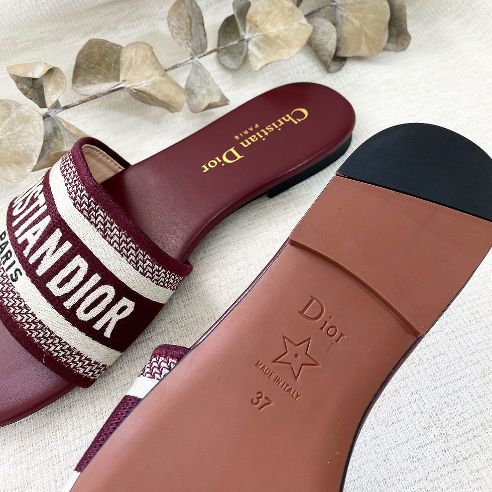Thumbnail: Luxury Embroidered Slides, Burgundy (37)