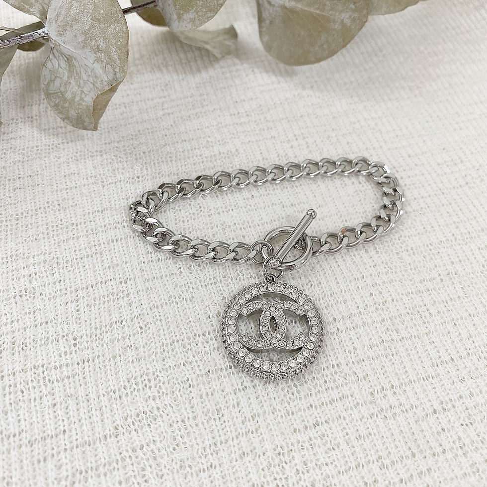 Thumbnail: Luxury Gold Charm Chain Bracelet (+Stamp)