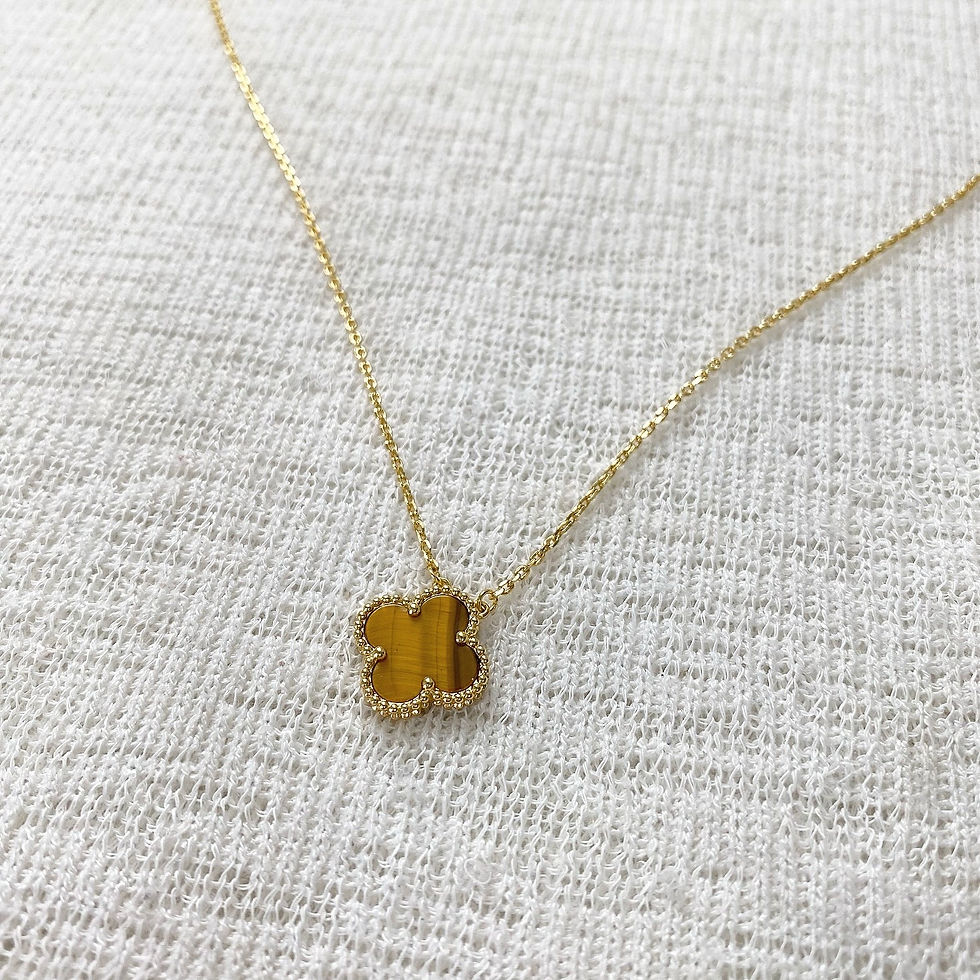 Thumbnail: Luxury Brown Flower Necklace (+Stamp)