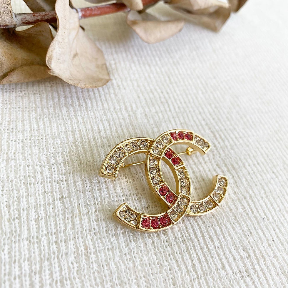 Thumbnail: Luxury Gold Pink Brooch (+Stamp)