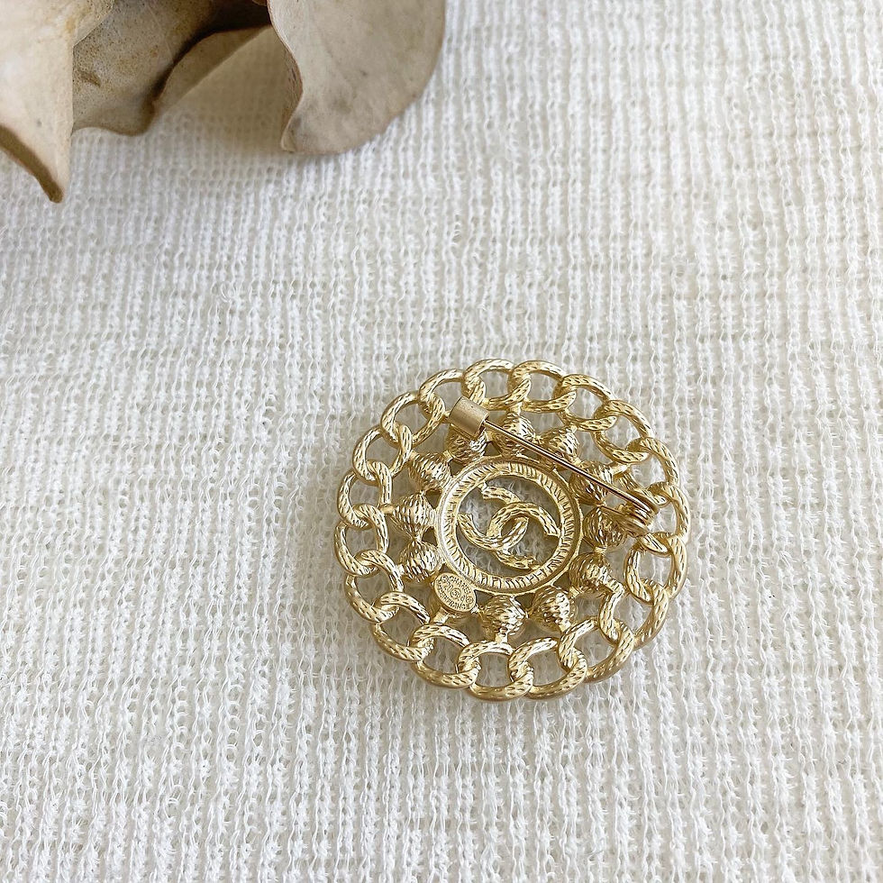 Thumbnail: Luxury Gold Pearl Brooch (+Stamp)