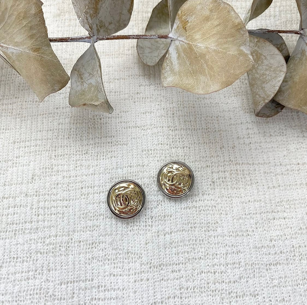 Thumbnail: Luxury Gold Button Stud Earrings (+Stamp)