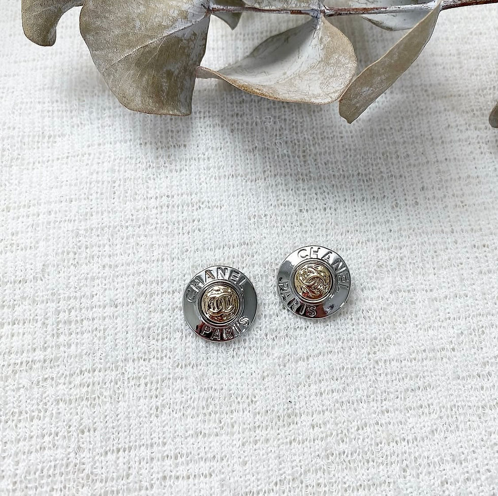 Thumbnail: Luxury Retro Button Stud Earrings (+Stamp)