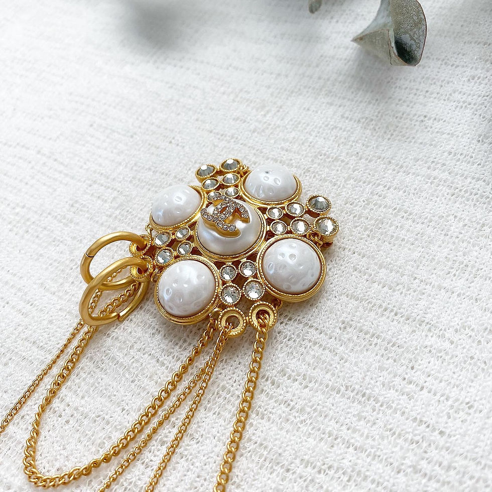 Thumbnail: Luxury Gold Pearl Brooch (+Stamp)