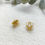 Thumbnail: Luxury Gold Flower Pearl Earrings (+Stamp)
