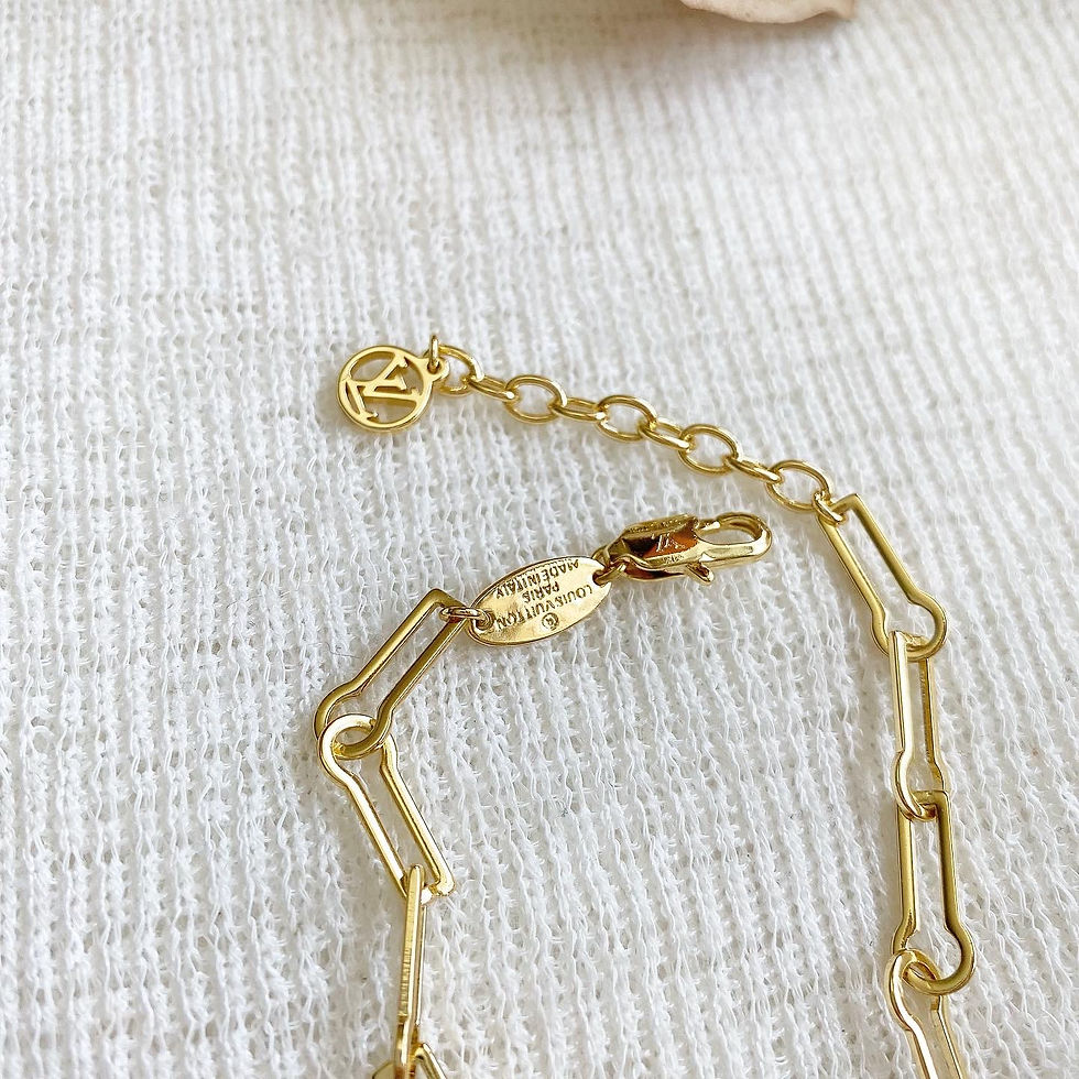 Thumbnail: Luxury Black Gold Link Chain Bracelet (+Stamp)