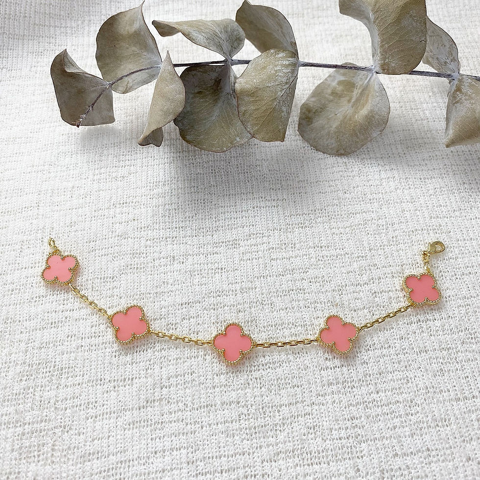 Thumbnail: Luxury Pink Flower Bracelet (+Stamp