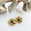 Thumbnail: Luxury Retro Gold Black Stud Earrings (+Stamp)