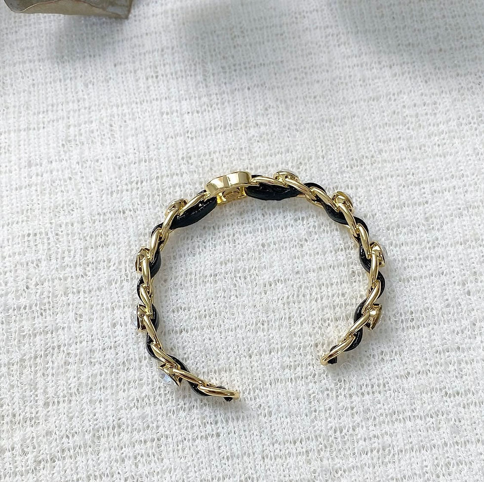 Thumbnail: Luxury Gold Chain Bangle (+Stamp)