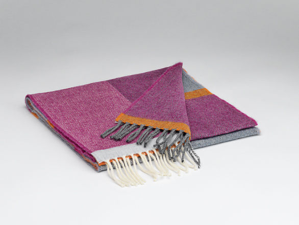 McNutt Lambswool Scarf - Beetroot & Smoke Check