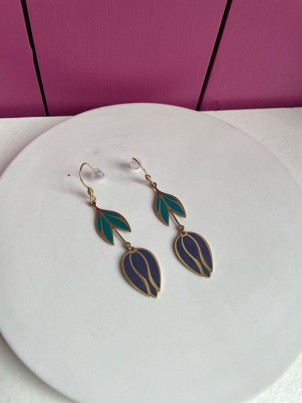 Thumbnail: Blue Tulip Earrings - Cementique
