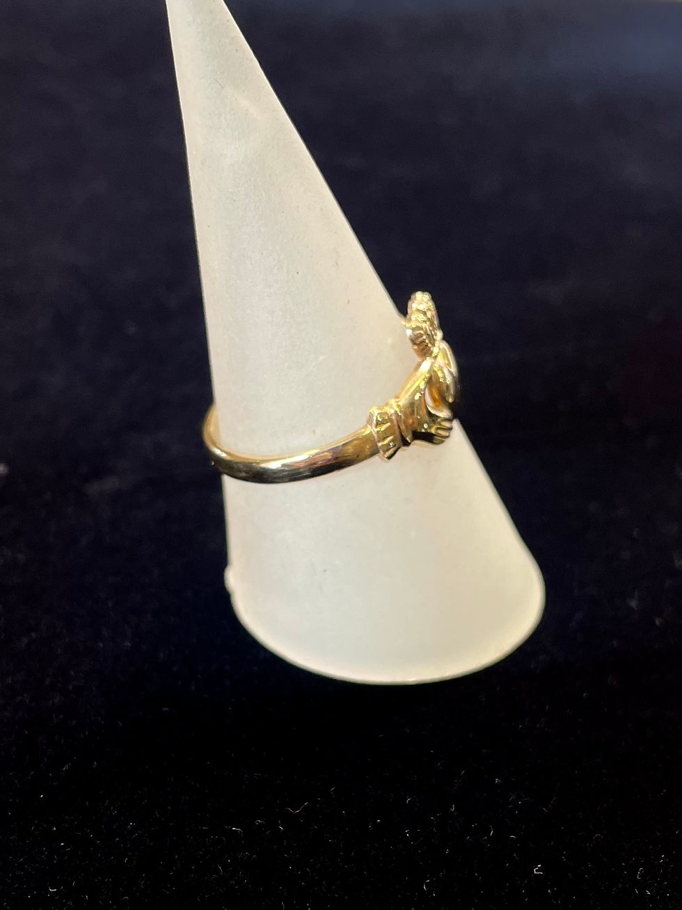 Thumbnail: Irish Made Gold Claddagh Ring