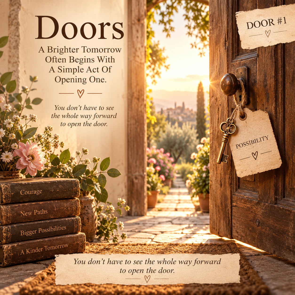 Door number one opening toward a brighter tomorrow