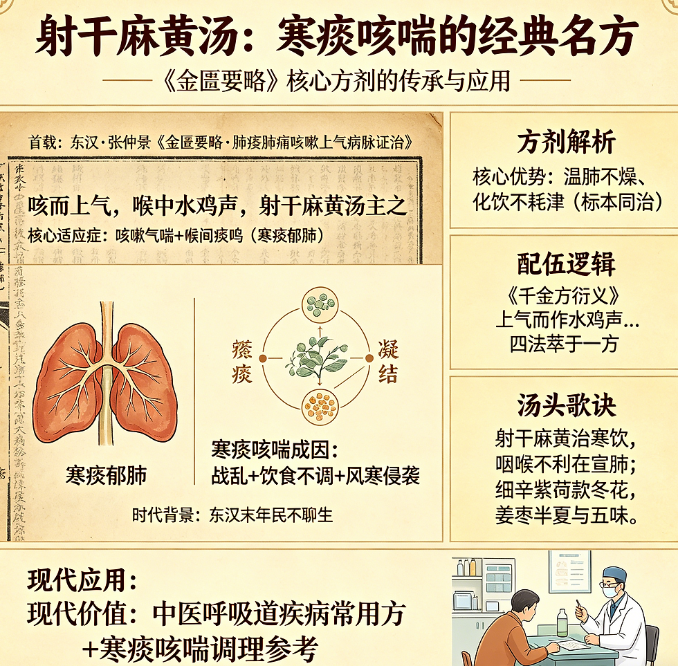 射干麻黃湯:溫肺化飲,破解寒痰咳喘
