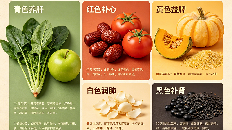 中醫五色食物養五臟:紅黃綠白黑正確吃法詳解