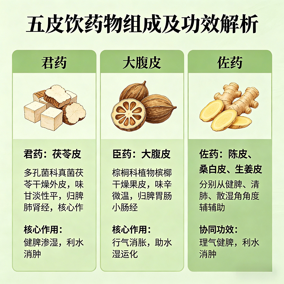 五皮飲:理氣健脾利水,專治皮水浮腫