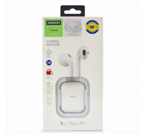 Bluetooth-гарнитура AirPods JOYROOM T Series JR -T03, Bt 5.0, 350mAh + чехол