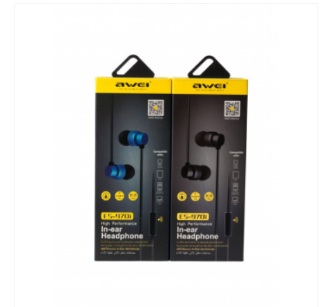 Наушники Awei, ES-970i, 1.2m, 20-20000HZ, синий