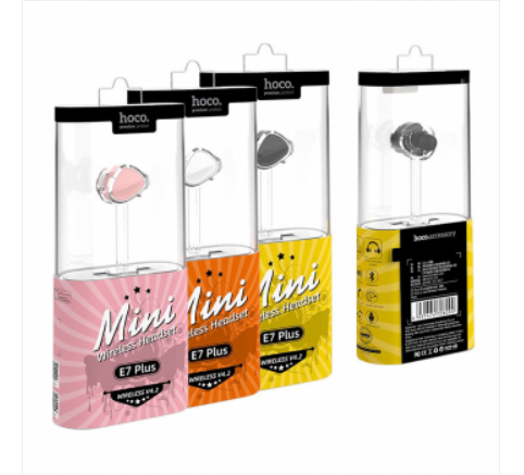 Гарнитура Bluetooth Hoco, E7 Plus, La joie, Bluetooth, V4.2, 50mAh, белый