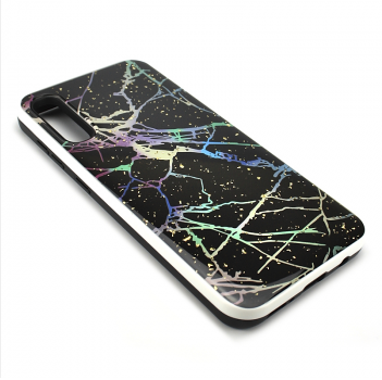 Чехол TPU, разноцветные разводы на мраморе, для Samsung A10, черный