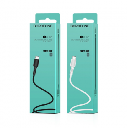 USB DATA кабель - Borofone, BX16, Type-C, 1m, белый