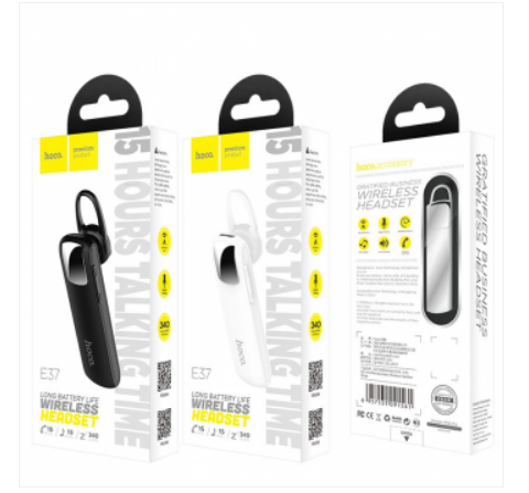 Гарнитура Bluetooth Hoco, E37, Gratified, Bluetooth, V4.1, 170mAH, белый