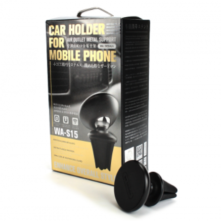 Автомобильный держатель, WA-S15, metal, в воздуховод, черный