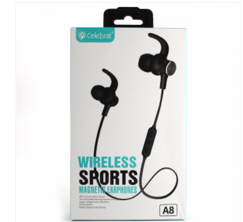 Наушники Celebrat A8, Bluetooth 4.2, 65mAh, чёрный