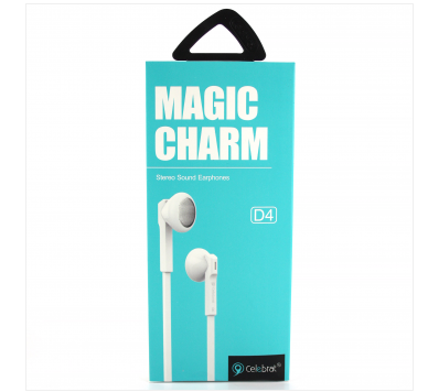 Наушники Celebrat D4, 13.4 mm, 106dB±3dB, 32Ω±15%, 3.5mm, mic, белый