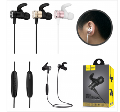 Наушники Bluetooth Hoco, ES8 Nimble sporting, Bt. 4.2, 60 mAh, розовое золото