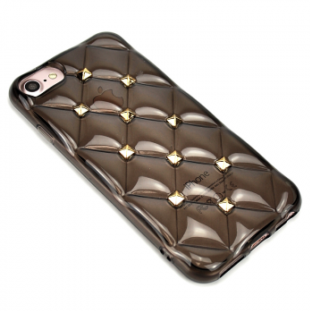 Силиконовый чехол объемный ромб с шипами для iPhone 6 Plus, черный