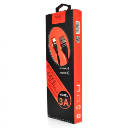 USB DATA кабель - NAISU, 3A Series, Lightning, 1m, черный