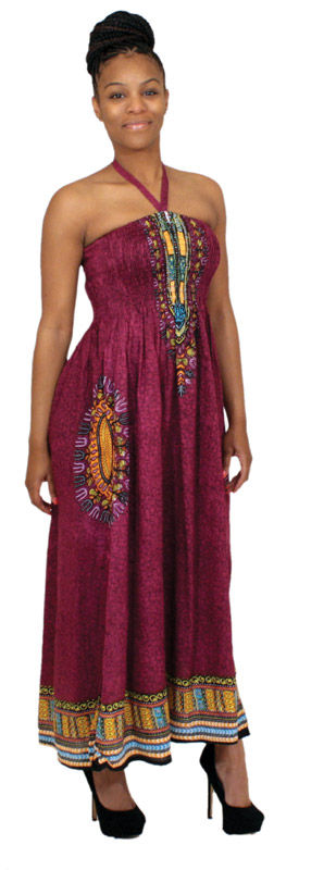 Thumbnail: Traditional Print Tube Dress (C-WF117)